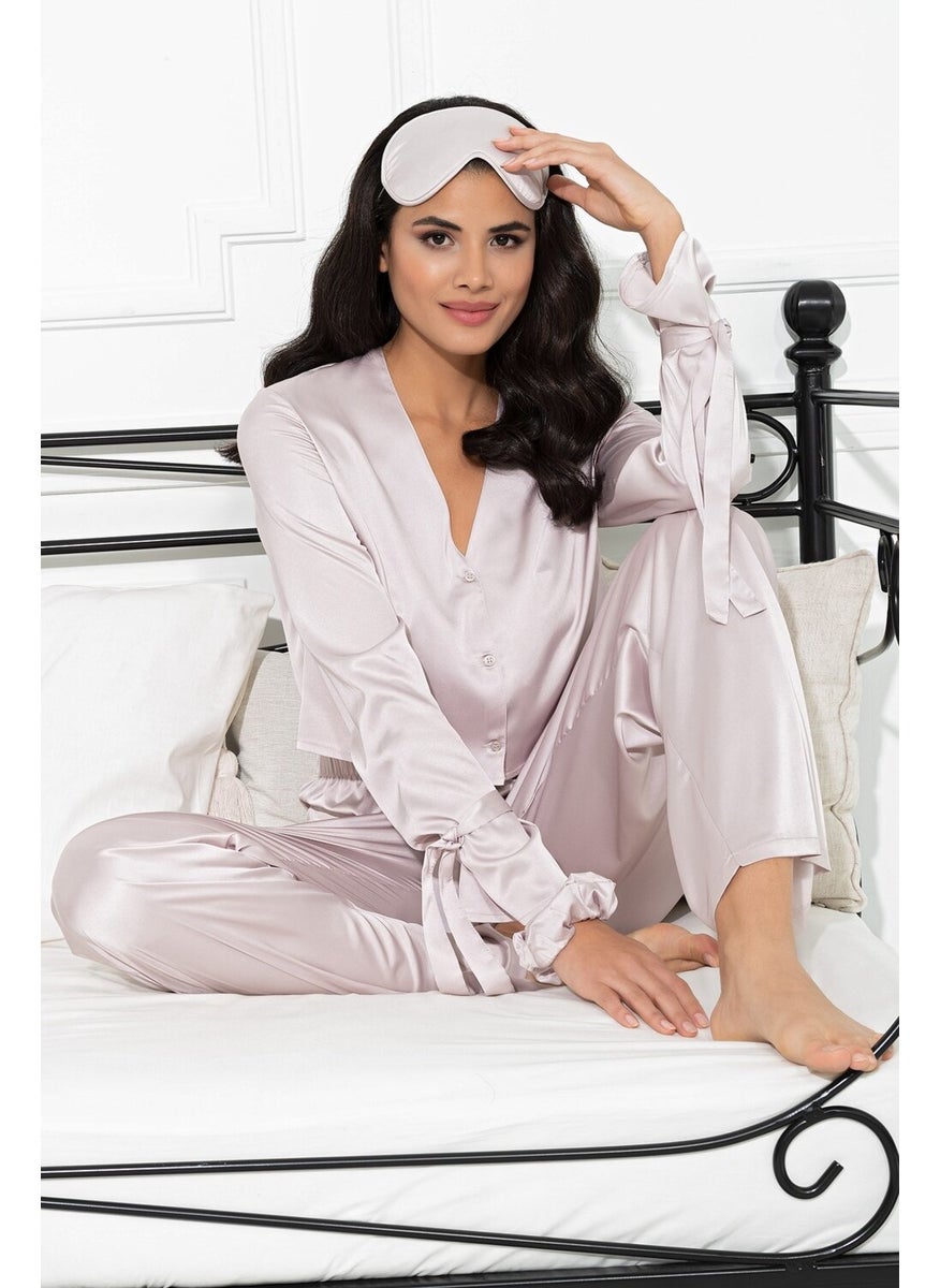 5-Piece Inside&Out Gray Pajama Set with Sleeve Tie Detail S27246 - pzsku/Z1487B9A2661C32D327AFZ/45/_/1728060228/024f4385-c958-4813-a848-0a99ea1bfcbe