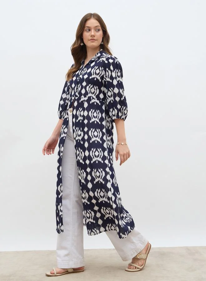 Styli Styli Regular Fit Printed Maxi Kimono