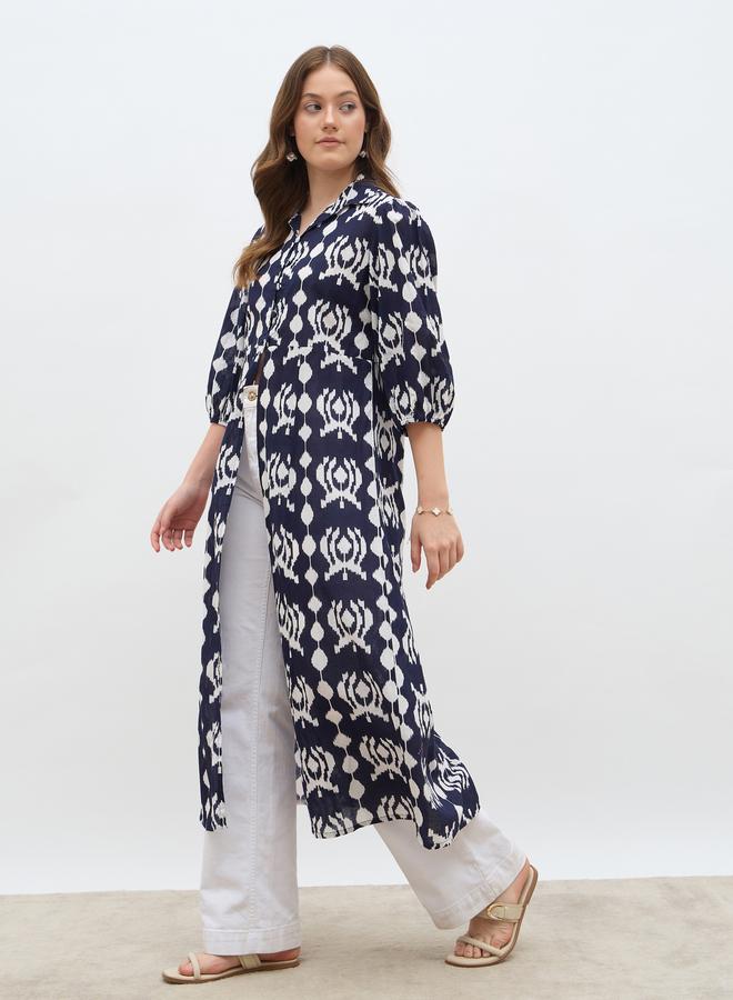 Styli Regular Fit Printed Maxi Kimono - Image 3