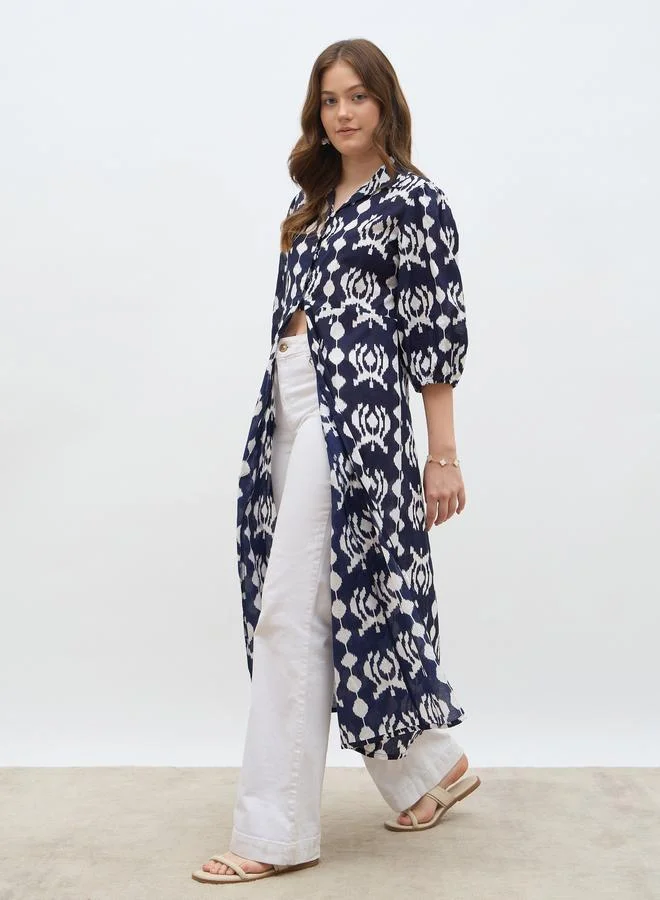 Styli Styli Regular Fit Printed Maxi Kimono