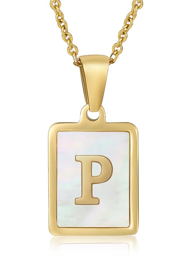 MissTiara Capital Letter A-Z Initial Chain Necklace For Girls Women Stainless Steel Square Charm A-Z Alphabet Pendant Necklace Good idea for birthday gifts graduation commemorations or classmate gifts - Image 2