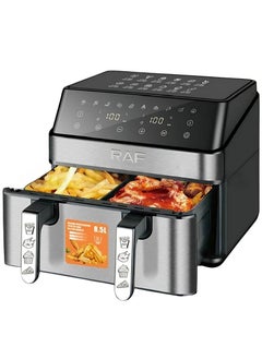 RAF Multifunctional digital air fryer, 2 basket ( 4.5L + 4.5L) , With Rapid Air Convection technology and 2000W power R.5382 in silver \ black  - Image 1