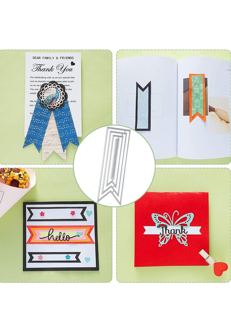 SOLARAE Bookmark Metal Cutting Dies, DIY Craft Carbon Steel Embossing Template Scrapbooking Tool, and Thin Banner Die for Card (Simple Style) - Image 4