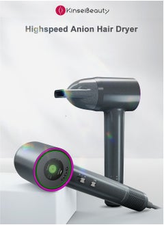 KinseiBeauty High-Speed Hair Dryer, 1600W Ionic Professional Hair Blow Dryer, Fast Drying Ion Hairdryer With 3 Heat Setting And 2 Speed,Low Noise With Nozzle For Unisex  - Image 1