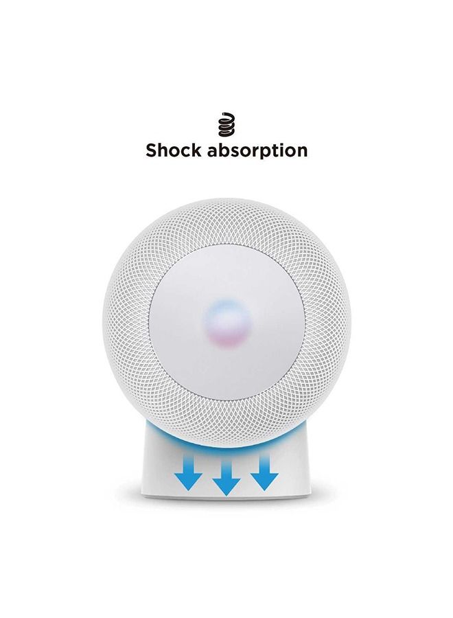Elago HomePod Silicone Stand / Ergonomically Designed / Shock Absorbing / Supports Home Pod without Interrupting Sound Quality / Easy to Use / Touch Control & LED Panel - White - Image 3
