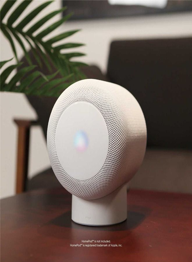 Elago HomePod Silicone Stand / Ergonomically Designed / Shock Absorbing / Supports Home Pod without Interrupting Sound Quality / Easy to Use / Touch Control & LED Panel - White - Image 5