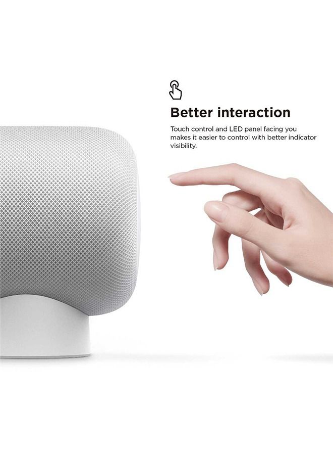 Elago HomePod Silicone Stand / Ergonomically Designed / Shock Absorbing / Supports Home Pod without Interrupting Sound Quality / Easy to Use / Touch Control & LED Panel - White - Image 4