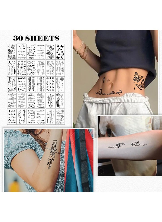 Generic - 30 Sheets Temporary Tattoos, Mixed Styles Temporary Tattoo– Waterproof, Realistic & Long-Lasting Fake Tattoos for Adults - Image 1