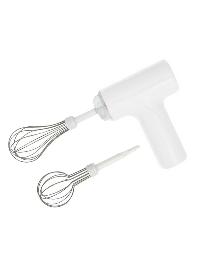 Cordless Hand Mixer, Handheld Electric Whisk with 3 Speed Modes, Hand Held Egg Beater with 2 Detachable Stir Whisks (White)  - Image 1