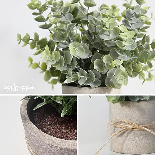 PENGYEE 4Pack Small Fake Plants for Bathroom Decor, Artificial Plants Indoor, Faux Plants Indoor Eucalyptus Rosemary for Home Kitchen Farmhouse Office Room Decor - Image 4