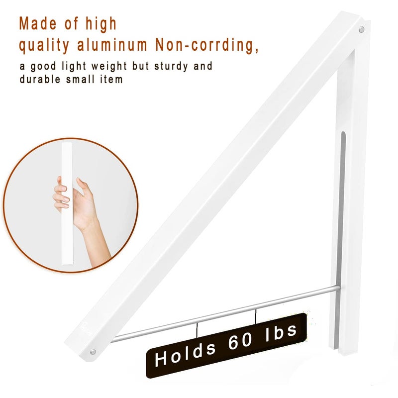Anjuer Drying Rack Wall Mounted Clothes Hanger Folding Wall Coat Racks Aluminum Home Storage Organiser Space Savers - Image 2