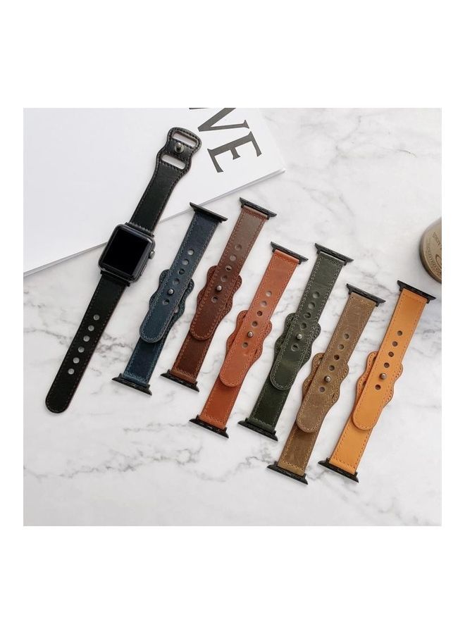 NIBEMINENT Ethnic Replacement Watchband for Apple Watch Series 1/2/3/4/5/6/7/SE 42/44/45mm Red/Brown - Image 2