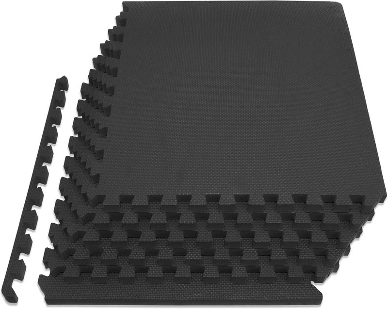 ProSource Fit Extra Thick Puzzle Exercise Mat 3/4" or 1”, EVA Foam Interlocking Tiles for Protective, Cushioned Workout Flooring for Home and Gym Equipment - Image 1