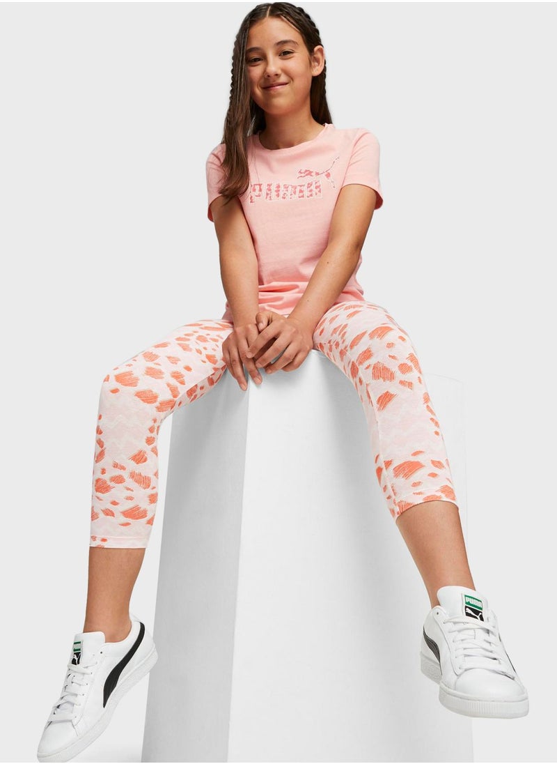 PUMA - Kids Essential Mix Match Aop Leggings - Image 1