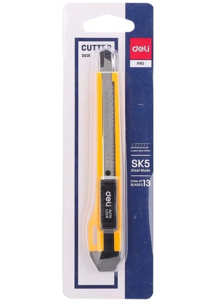 Deli 3-Piece Deli-E2031 Cutter With Snap-Off Blades yellow colour - Image 2