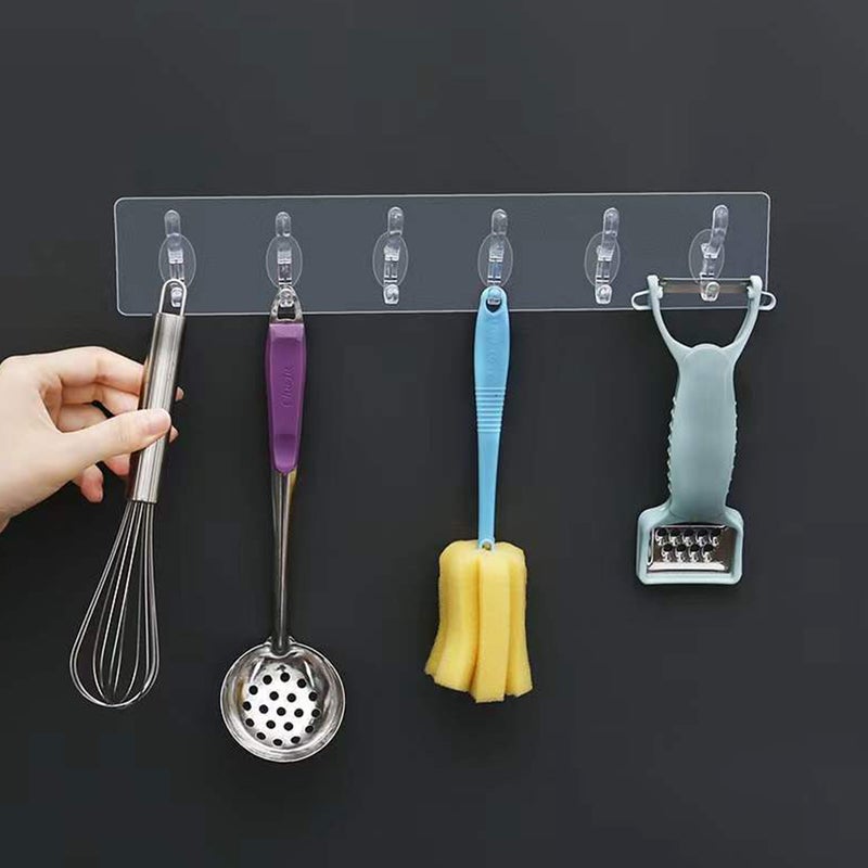 12 Pcs Wall Mounted Clothes Hook Home Hanging Hook Kitchenware Row Hooks - Image 3
