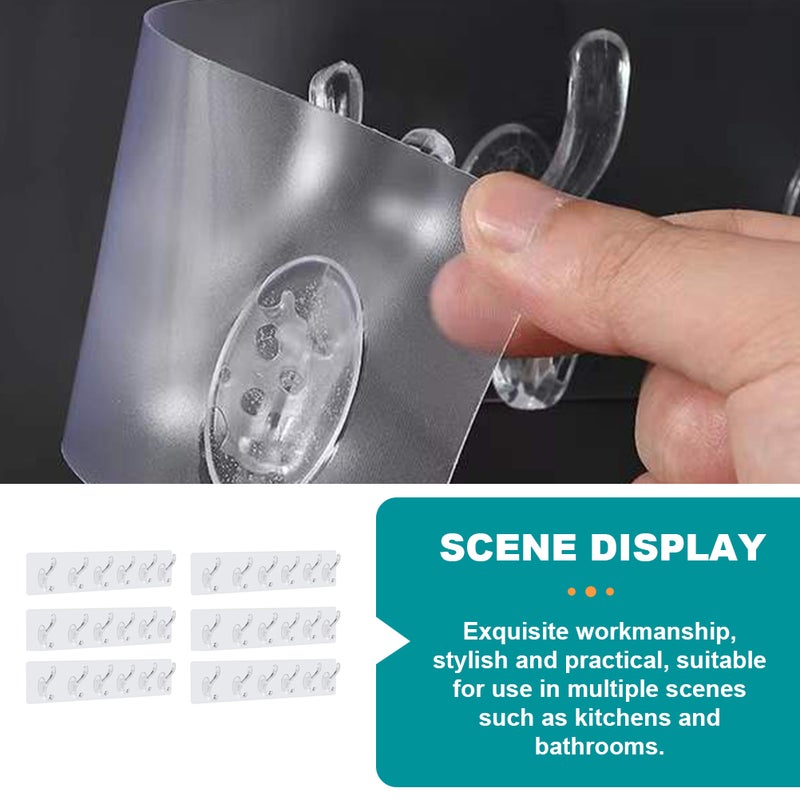 12 Pcs Wall Mounted Clothes Hook Home Hanging Hook Kitchenware Row Hooks - Image 5