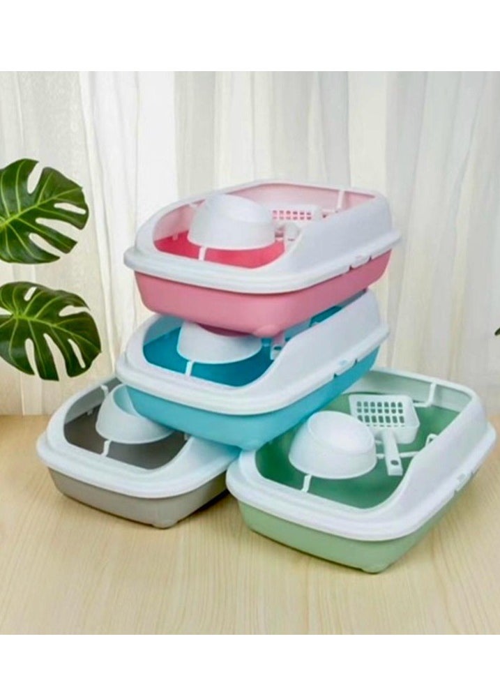 HAPPY PUSS - Cat litter box 3 in 1: sand box, feeder bowl and cat litter scoop, - Image 1