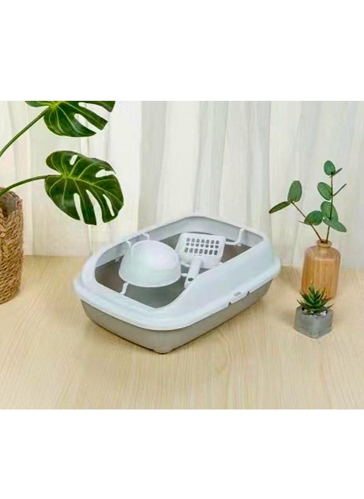 HAPPY PUSS - Cat litter box 3 in 1: sand box, feeder bowl and cat litter scoop, - Image 1