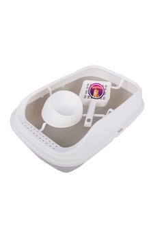 Cat litter box 3 in 1: sand box, feeder bowl and cat litter scoop,