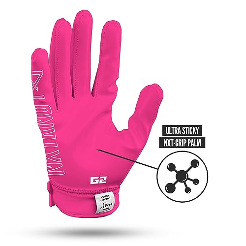 NXT NXTRND Nxtrnd G2 Football Gloves Mens Ultra Sticky Receiver Gloves Pink XXLarge - Image 3