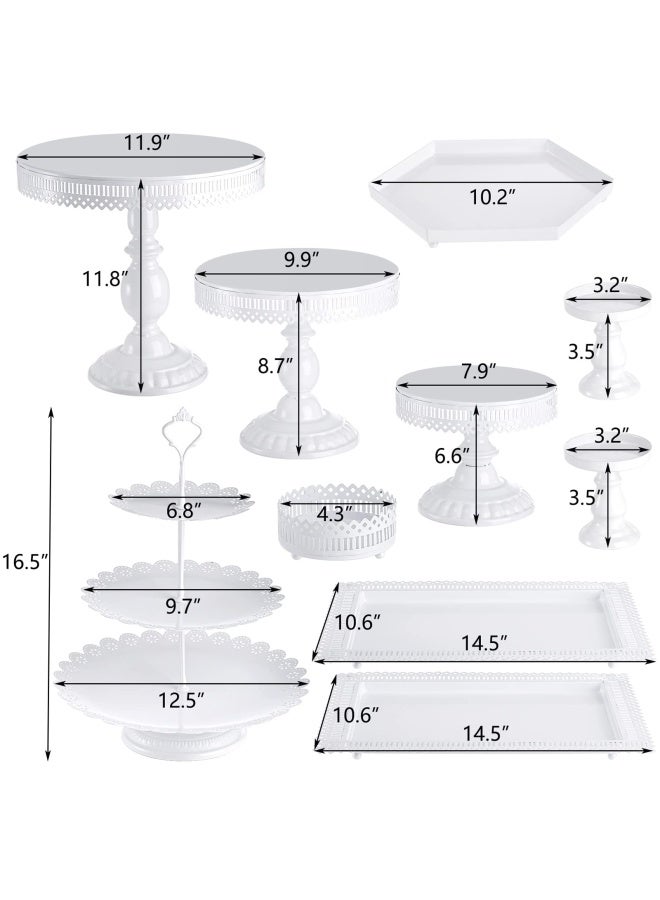 Hedume Hedume 10-Set Cake Stands  Metal CuPiecesake Stand Set With Multiple Combination Styles  Dessert Plate Cake Serving Tray Candy Fruit Display Tower For Wedding  Birthday Party  Anniversary  - Image 4
