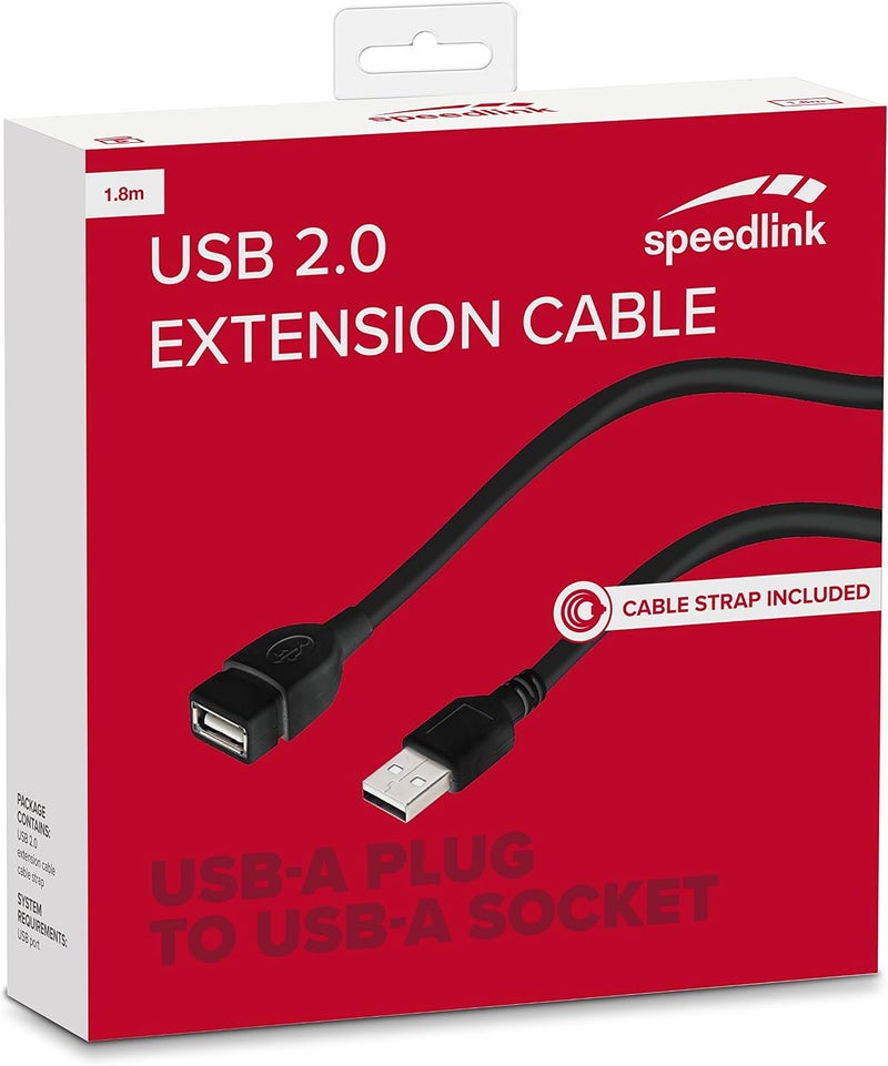 سبيدلينك كابل وصلة USB 2.0 1.80 متر HQ-170208-BK، محمول - Image 3