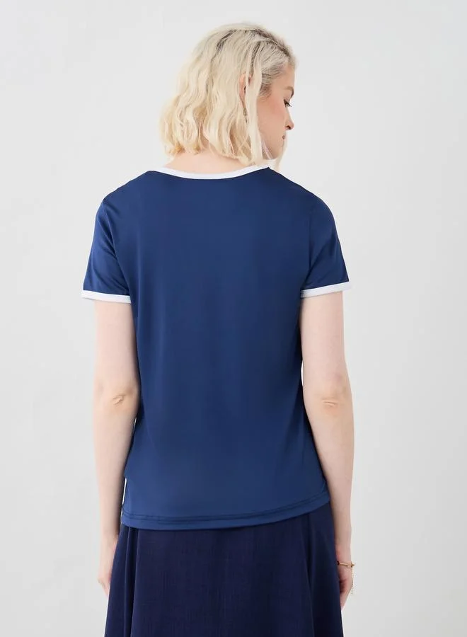 Take Two Take Two Slogan Print Round Neck T-Shirt
