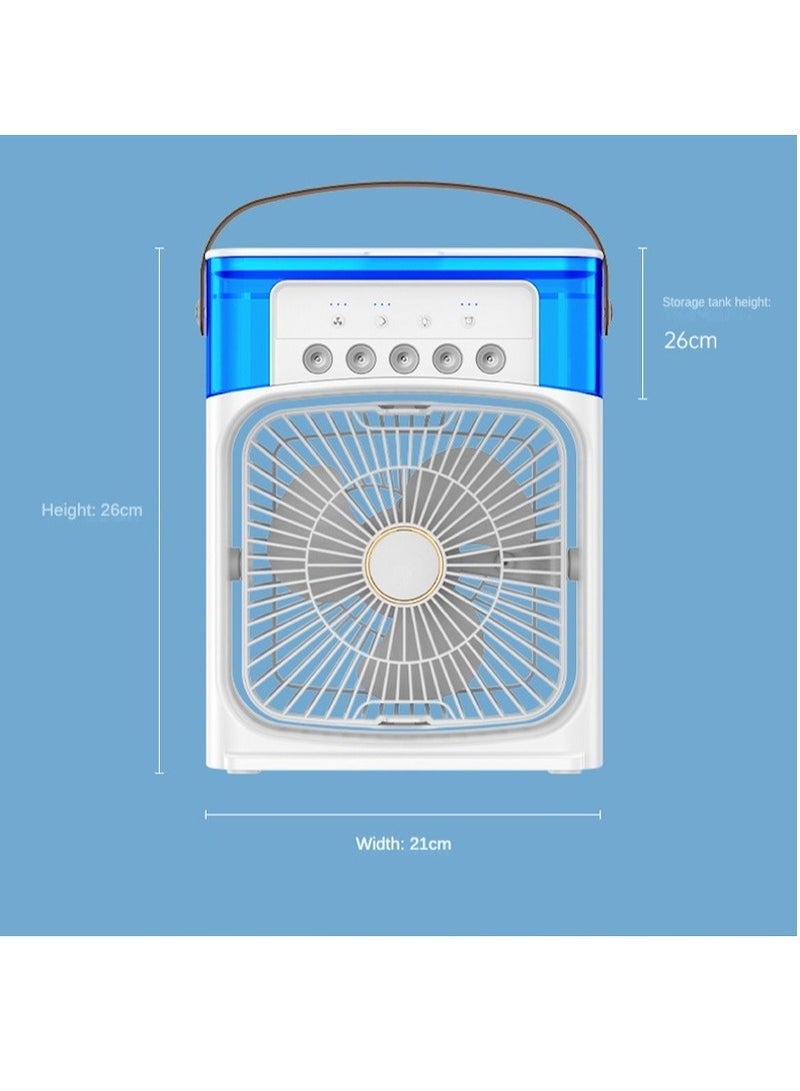 إسكدنيا مروحة مرطب محمولة مكيف هواء منزلي صغير مبرد هواء صغير تبريد مائي محمول ضبط الهواء للمكتب مروحة بثلاث سرعات (أبيض) - Image 3
