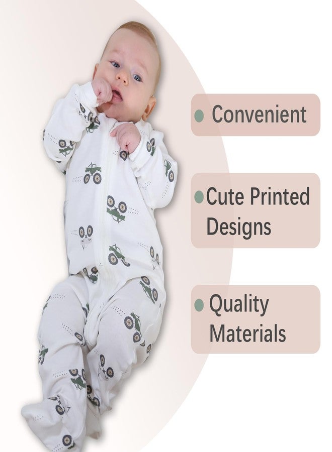 DDY Charming Organic Cotton Romper One-piece Baby Jumpsuit Pajamas with Easy Zipper Closure - Image 4