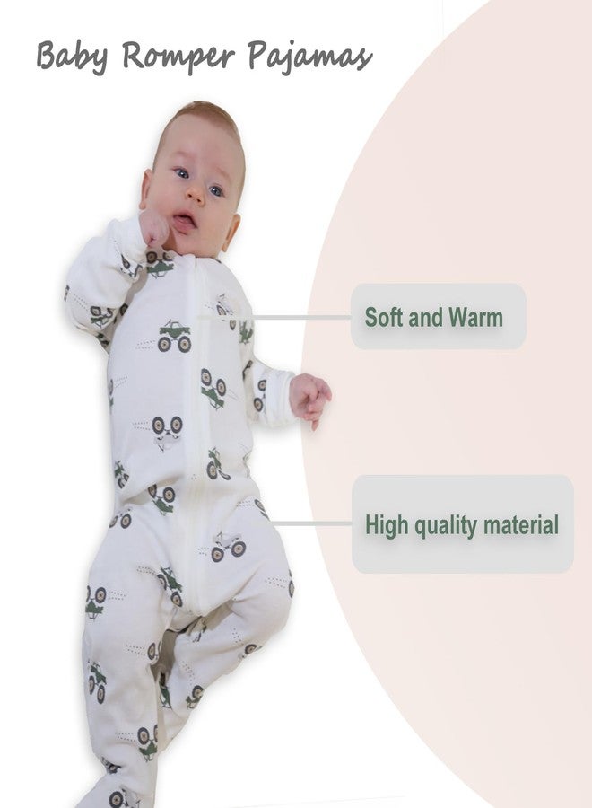 DDY Charming Organic Cotton Romper One-piece Baby Jumpsuit Pajamas with Easy Zipper Closure - Image 2