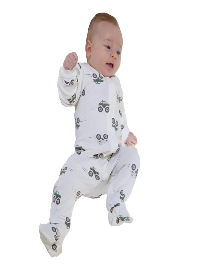 DDY Charming Organic Cotton Romper One-piece Baby Jumpsuit Pajamas with Easy Zipper Closure - Image 1