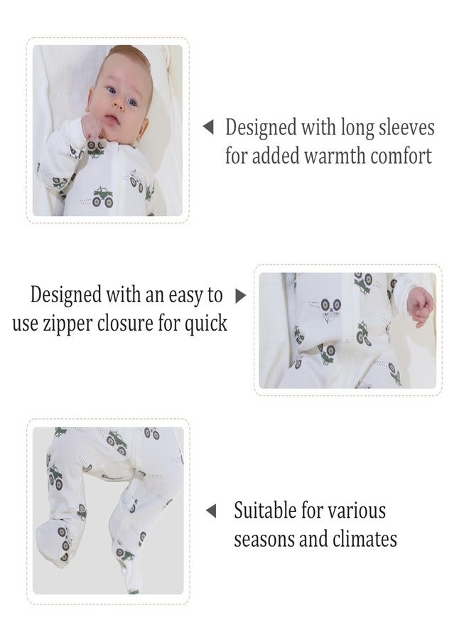 DDY Charming Organic Cotton Romper One-piece Baby Jumpsuit Pajamas with Easy Zipper Closure - Image 3