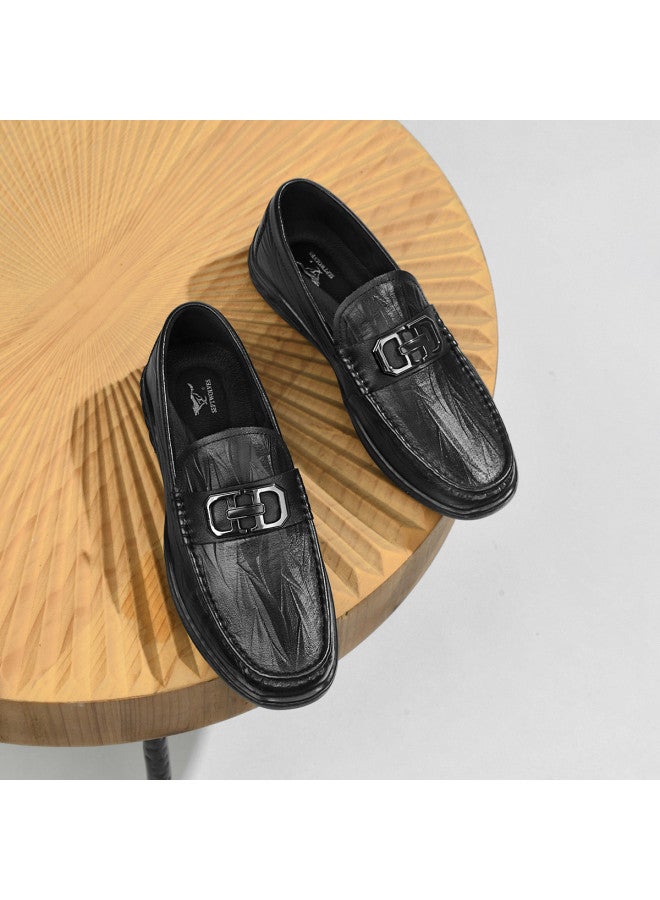 Septwolves Top Grain Leather】 Autumn 2025 New Men's Driving Shoes With Exquisite Buckle Detail, Textured Finish For Business Casual Wear - Image 2