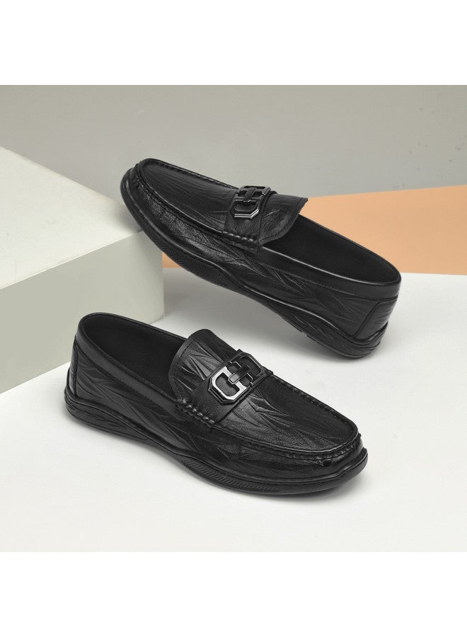 Septwolves Top Grain Leather】 Autumn 2025 New Men's Driving Shoes With Exquisite Buckle Detail, Textured Finish For Business Casual Wear - Image 5