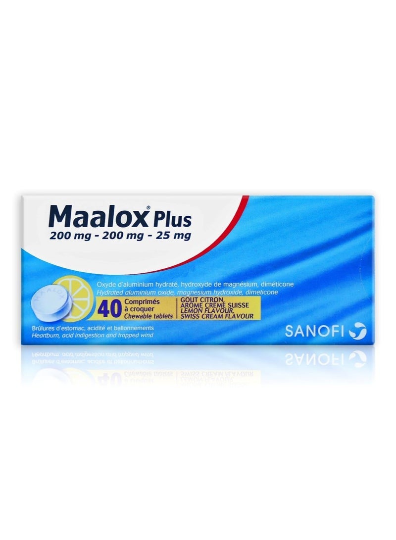 maalox plus Maalox Chewable Antacid Tablets – 40 Tablets – Fast Relief for Heartburn, Indigestion & Acid Reflux – Mint Flavor