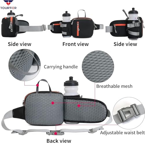 TOURTIER Outdoor Multi-Functional Waist Bag with Water Bottle Holder, Running Waist Belt Pack for Jogging Cycling Riding Camping Hiking Sports - Image 4