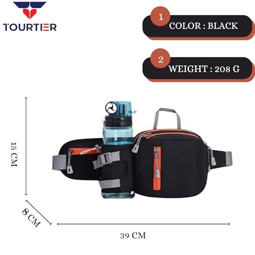 TOURTIER Outdoor Multi-Functional Waist Bag with Water Bottle Holder, Running Waist Belt Pack for Jogging Cycling Riding Camping Hiking Sports - Image 2