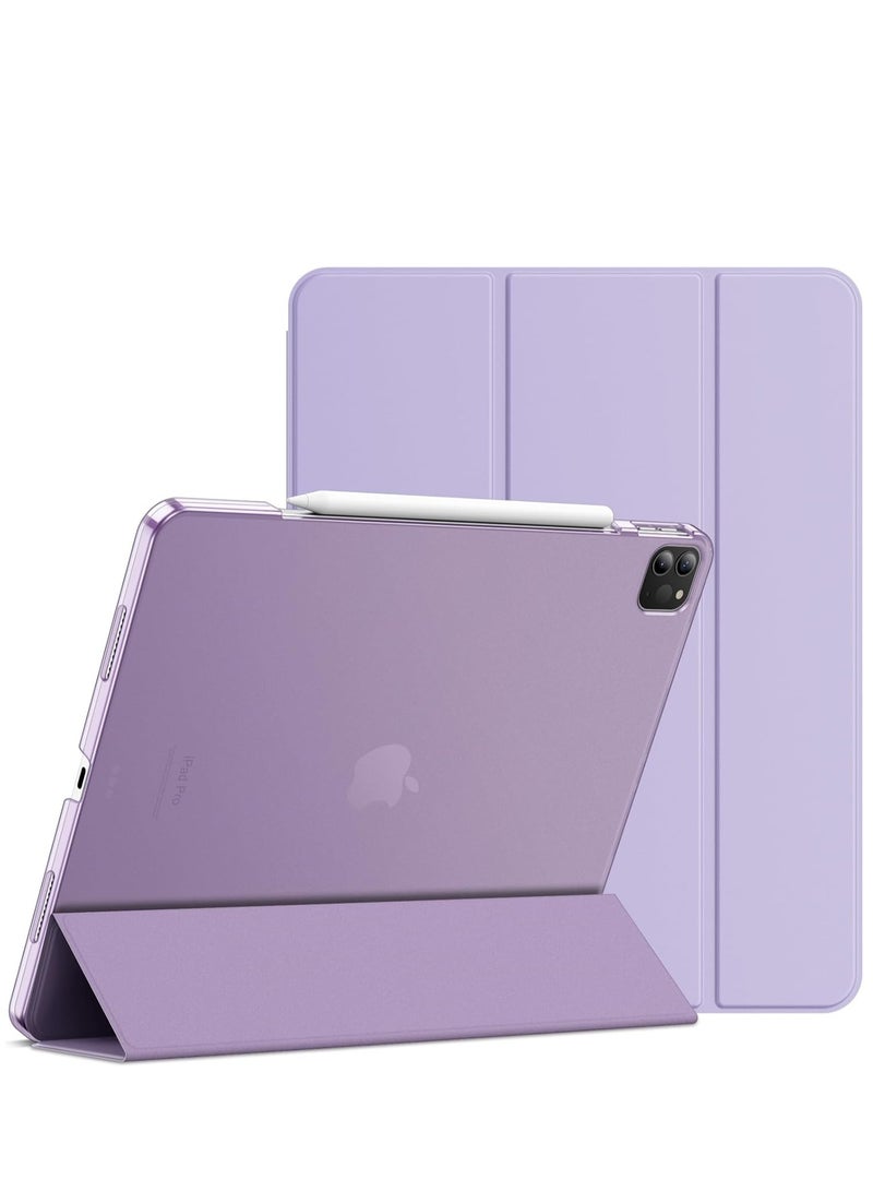 جي تيك حافظة لجهاز iPad Pro مقاس 12.9 بوصة، غطاء ذكي بغطاء خلفي صلب ورفيع مع خاصية التنبيه التلقائي والنوم باللون الأرجواني الفاتح - Image 1