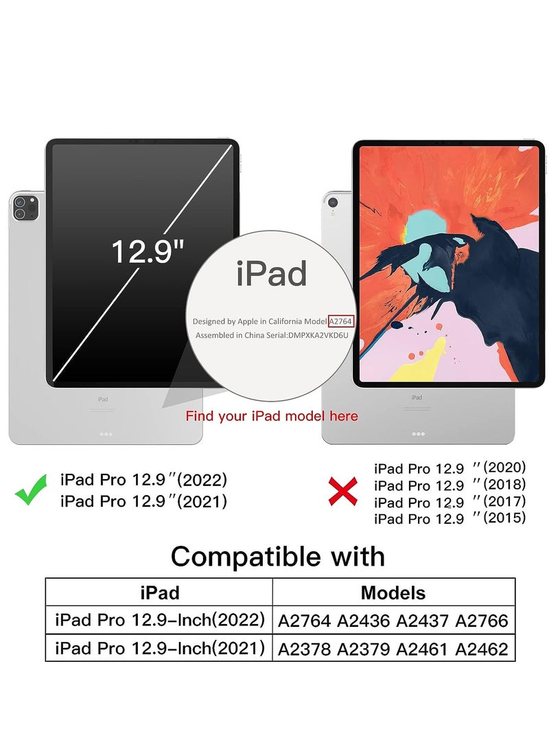 جي تيك حافظة لجهاز iPad Pro مقاس 12.9 بوصة، غطاء ذكي بغطاء خلفي صلب ورفيع مع خاصية التنبيه التلقائي والنوم باللون الأرجواني الفاتح - Image 2