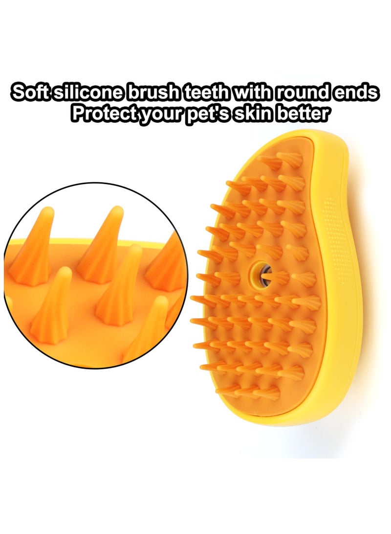 Steamy Cat Brush - 3 In1 Cat Steamy Brush, Self Cleaning Steam Cat Brush, Cat Steamer Brush for Massage, Cat Hair Brush for Removing Tangled and Loosse Hair, Eliminate Flying Hair (yellow) - Image 5