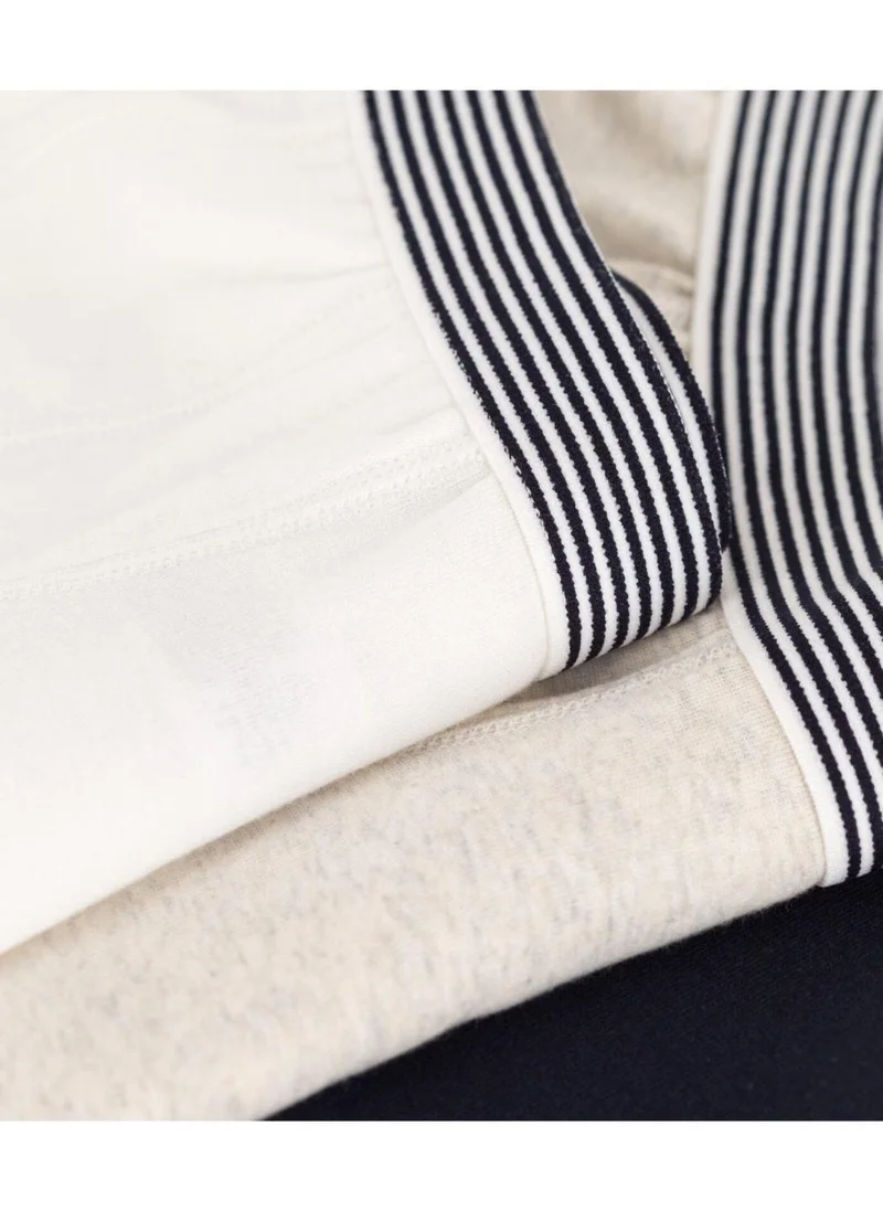 Petit Bateau Boys' Plain Cotton Boxer Shorts - 3-Pack