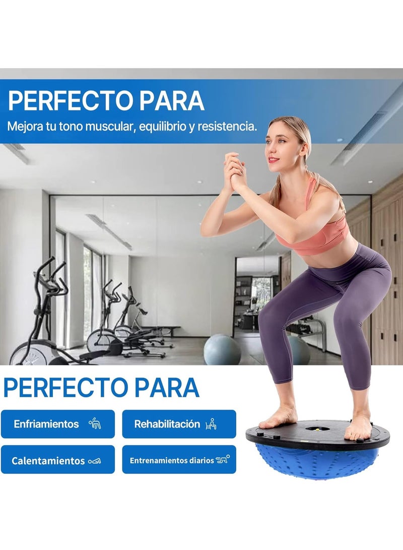 founder Half Ball Balance Trainer - 58cm Anti Slip Half Balance Ball with Resistance Bands and Foot Pump, Exercise Ball for Yoga, Fitness, Core Training, Home Gym Workout - Image 4