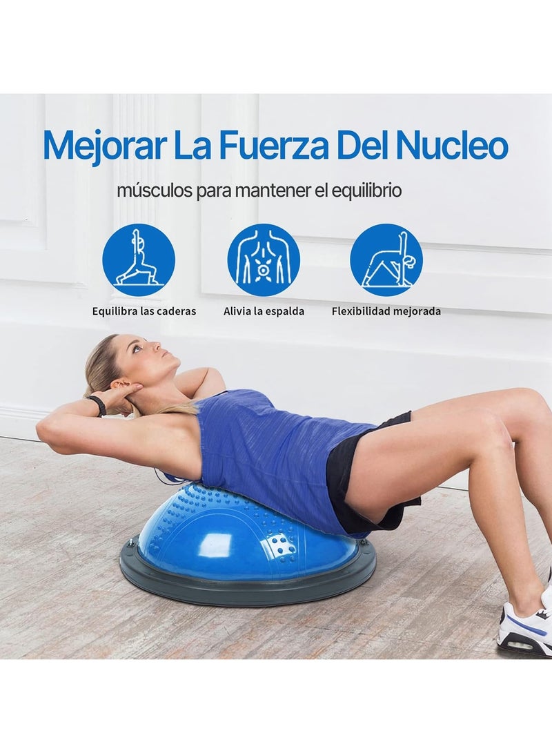 founder Half Ball Balance Trainer - 58cm Anti Slip Half Balance Ball with Resistance Bands and Foot Pump, Exercise Ball for Yoga, Fitness, Core Training, Home Gym Workout - Image 5
