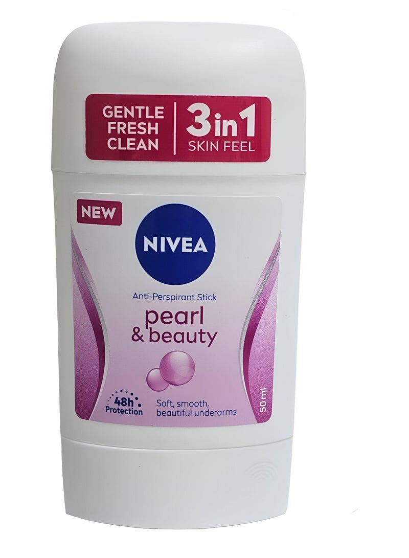 Nivea Pearl ,  Beauty Deodorant Clear 48 Hours Antiperspirant, 50Ml