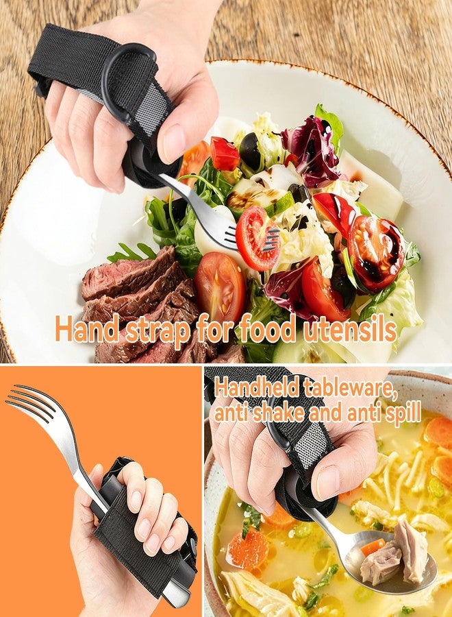 Agatige Aid Utensil Cuff Holder, Adjustable Hand Strap Easy Grip Adaptive Equipment Cuff Eating Utensils for Holding Utensils, Eating Assistance Cuff, Weak Grip & Limited Mobility - Image 2