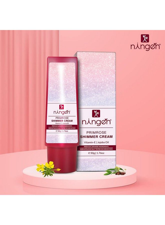 ningen كريم برايموروز اللامع I حمض الهيالورونيك I فيتامين زيت الجوجوبا I مختبر جلدياً I خالي من الحساسية I غبار فضي وذهبي I مناسب لجميع الأعمار - Image 4