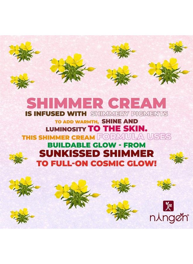 ningen كريم برايموروز اللامع I حمض الهيالورونيك I فيتامين زيت الجوجوبا I مختبر جلدياً I خالي من الحساسية I غبار فضي وذهبي I مناسب لجميع الأعمار - Image 3