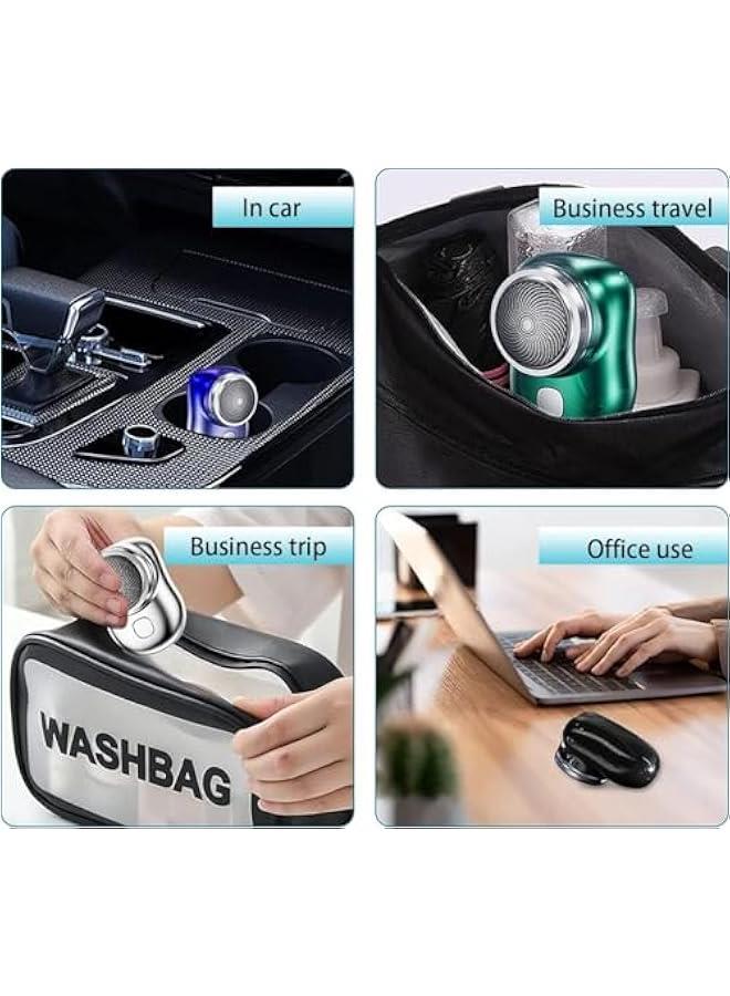 MOXO MiniShave Portable Electric Shaver Type C Fast ChargingPocket SizePortable Shaver Wet and Dry Mens RazorProfessional and Portable Electric Shaver for Travel (Silver) - Image 2