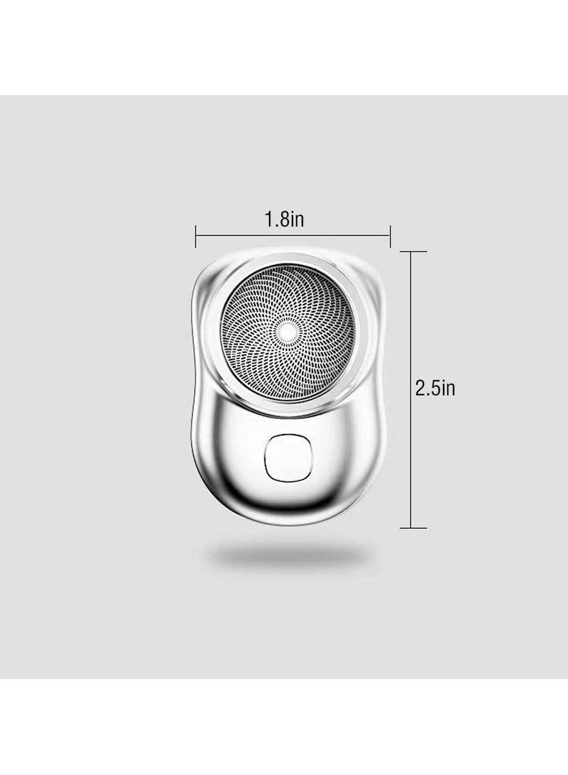 MOXO MiniShave Portable Electric Shaver Type C Fast ChargingPocket SizePortable Shaver Wet and Dry Mens RazorProfessional and Portable Electric Shaver for Travel (Silver) - Image 5